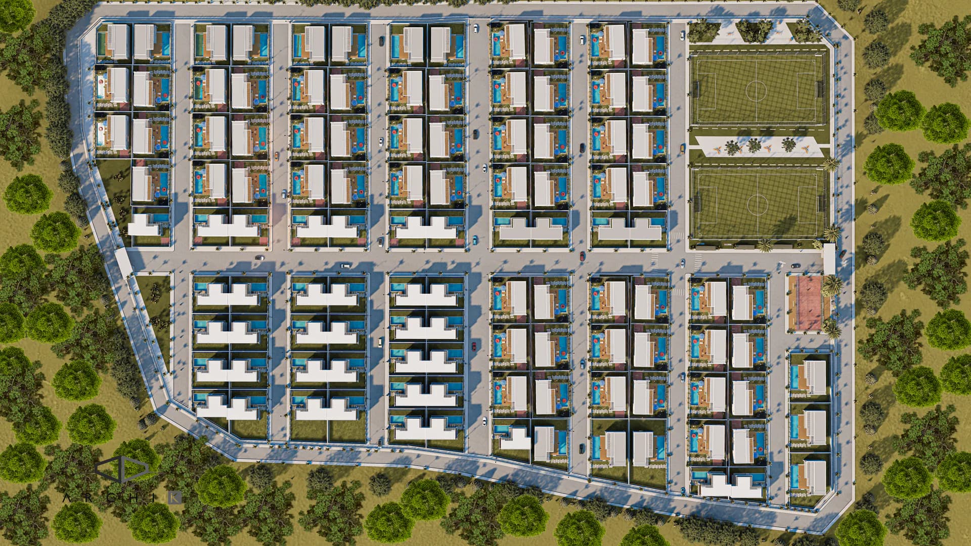 Plan de masse — 92 villas